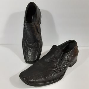 Alfani  Black Leather Casual Dress Loafer 9M